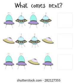 Educational game for child what comes next vector illustration
