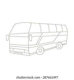 Educational game for children connect the dots to draw intercity double decker bus vector illustration