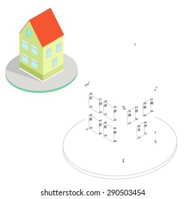 Educational game for children connect the dots to draw vector illustration