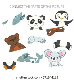 Educational game for children connect the parts of the picture 2
