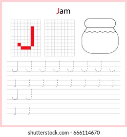 Educational game for children. Copy the letters using the grid.  Writing A-Z, alphabet - worksheet for kids. Painting page.  Vector illustration. 