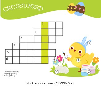 Educational game for children. easter Crossword for kids and toddlers. learning vocabulary.