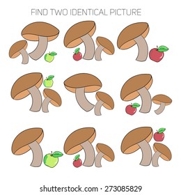 Educational game for children find two similar images 2