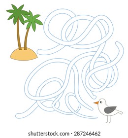 Educational game for children find the way vector illustration