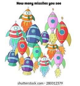 Educational game for children how many rockets