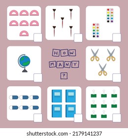Educational game for children, kids.  Game learning math, counting game, connecting the dots. Vector illustration for print, page