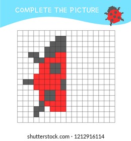 Educational game for children. Learning symmetry for toddlers and kids.