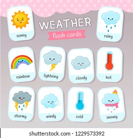 Educational Game For Children. Learning Weather For Toddlers And Kids.