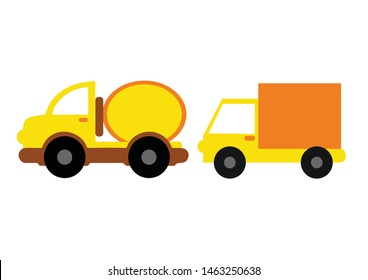 Educational game for children. yellow objects (cartoon car)