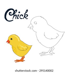 Educational game connect the dots to draw chick bird  vector illustration