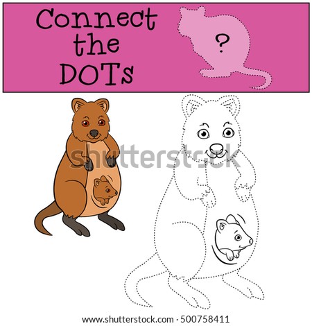 Educational Game Connect Dots Mother Quokka Stock Vector Royalty