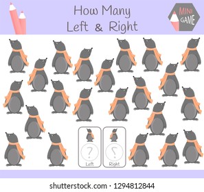 Educational Game of Counting Left and Right Oriented Pictures for Children with mole