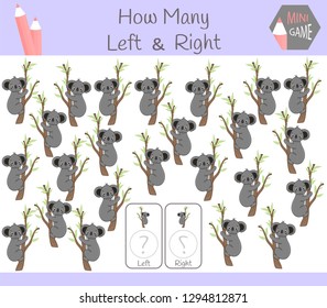 Educational Game of Counting Left and Right Oriented Pictures for Children with kuala