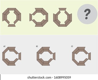 Educational game for kids and adults. development of logic iq. Task game what comes next? visual intelligence, mind games