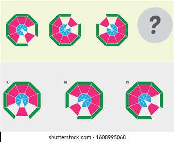 Educational game for kids and adults. development of logic iq. Task game what comes next? visual intelligence, mind games