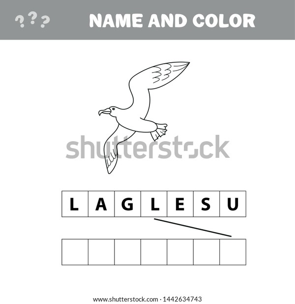 educational game kids coloring book seagull stock vector