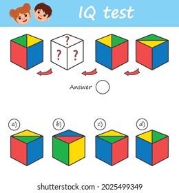 Educational game for kids for development logic test iq. Task game what comes next? Children funny riddle entertainment. Vector illustration