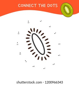 Educational game for kids. Dot to dot game for children. Cartoon apple. 