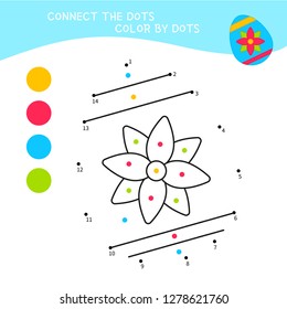 Educational game for kids. Dot to dot game for children. Cartoon Easter egg.