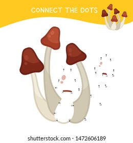 Educational game for kids. Dot to dot game for children. Forest collection.
