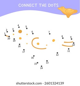 Educational game for kids. Dot to dot game for children. Cartoon vector illustration of sweets, cookies, pastries.
