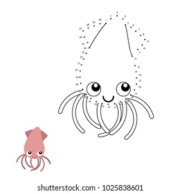 Educational game for kids: Dot to Dot. Connect the dots puzzle. Worksheet for class or at home with the kids.