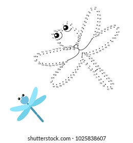 Educational game for kids: Dot to Dot. Connect the dots puzzle. Worksheet for class or at home with the kids.