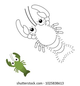 Educational game for kids: Dot to Dot. Connect the dots puzzle. Worksheet for class or at home with the kids.