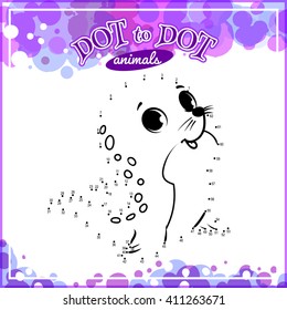 Educational game for kids: Dot to Dot. Connect the dots puzzle. Worksheet for class or at home with the kids.