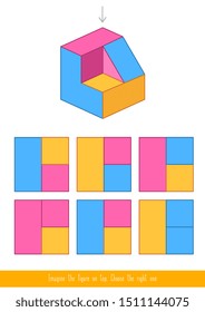 Educational game for kids. Find the correct picture for figure on top.  