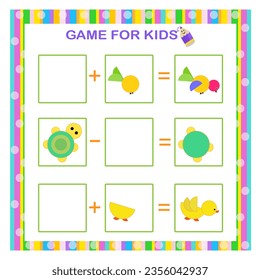 Educational game for kids. Find and draw the missing parts. Children activity page. Worksheet.