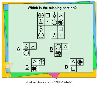 educational game for kids,iq game,Practice Questions Worksheet for Education and IQ Test [Answer C]