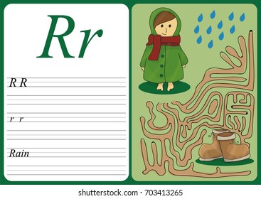 educational game to learn handwriting with easy gaming level for kids R - rain