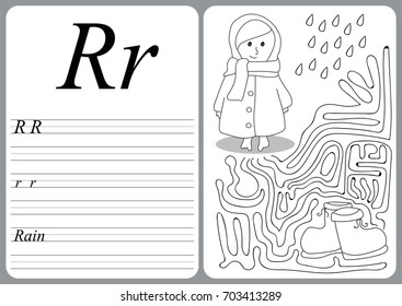 educational game to learn handwriting with easy gaming level for kids R - rain