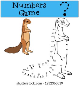 Educational game: Numbers game. Cute xerus smiles.