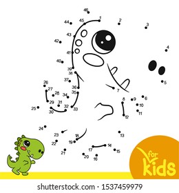 Educational game for preschool children. Vector illustration. Connect the dots in order. Cute dinosaur