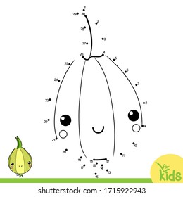 Juego educativo para niños en edad preescolar. Ilustración vectorial. Conecte los puntos en orden. Bombilla