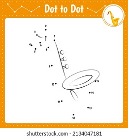 Educational game for preschool children. Vector illustration. Connect the dots. Pipe