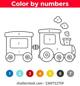 Educational Game Preschool Kidscoloring By Numbers Stock Vector ...