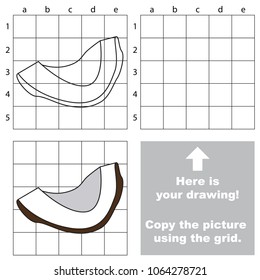 Educational game with simple game level - copy the picture. Coconut Slice