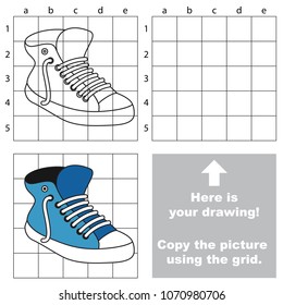 Educational game with simple game level - copy the picture. Running Shoe