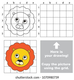 Educational game with simple game level - copy the picture. The head of Leo