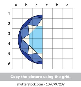 Educational game with simple game level - copy the picture. Gemstone