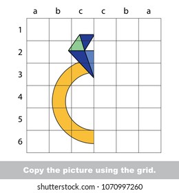 Educational game with simple game level - copy the picture. Golden Ring