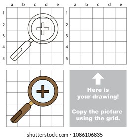 Educational game with simple game level - copy the picture. Zoom Device