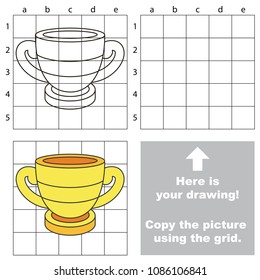 Educational game with simple game level - copy the picture. Jewel Golden Cup