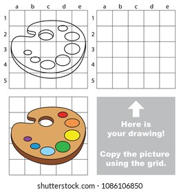 Educational game with simple game level - copy the picture. Wooden Pallette