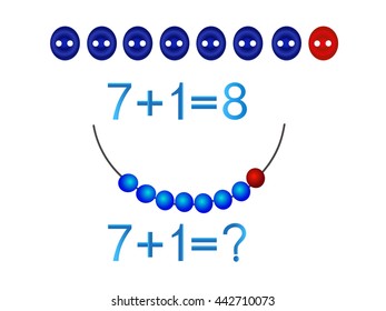 Educational games for children, mathematical addition, formation number eight.