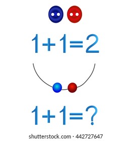 Educational games for children, mathematical addition, formation number two.