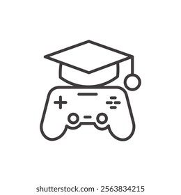Educational Games Icon Depicting a Puzzle Piece in Black and White